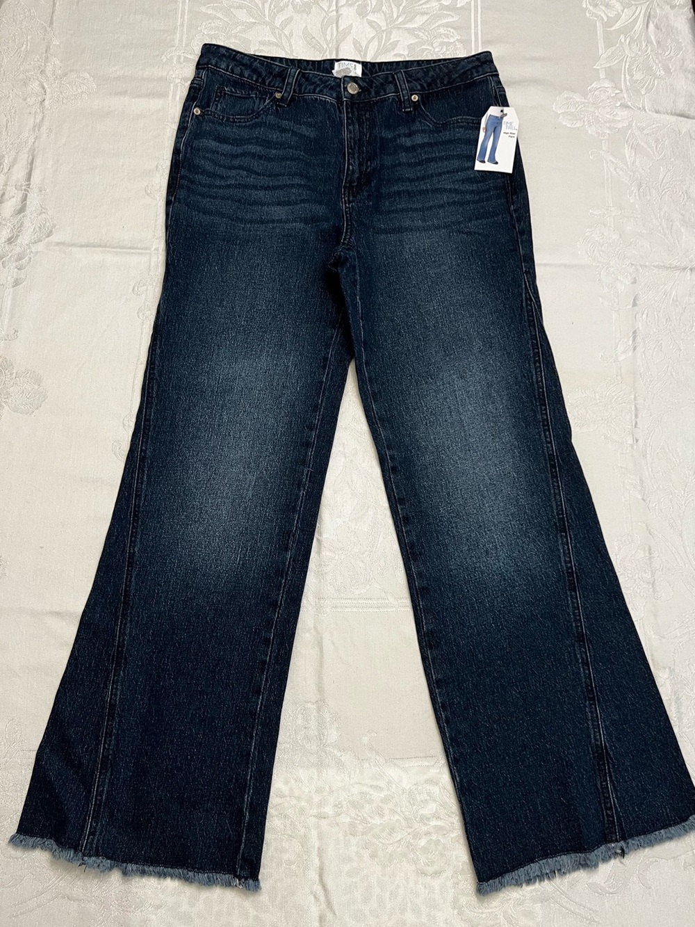 Time and Tru Women's 12 High Rise Flare Jeans with Raw Hem